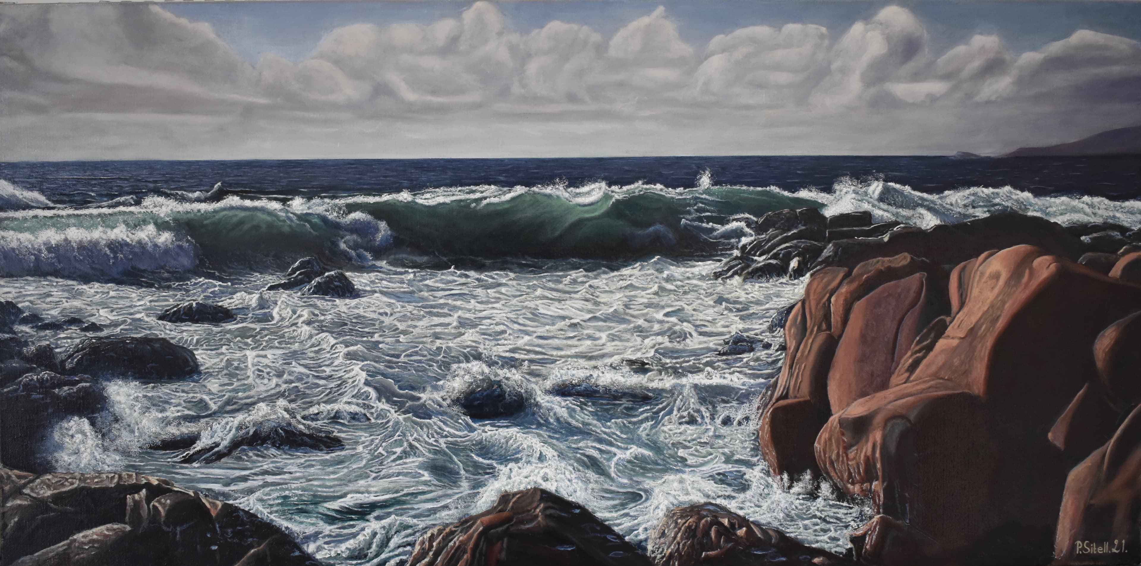 Painting - Waves - Art and Poetry - Peter Sitell