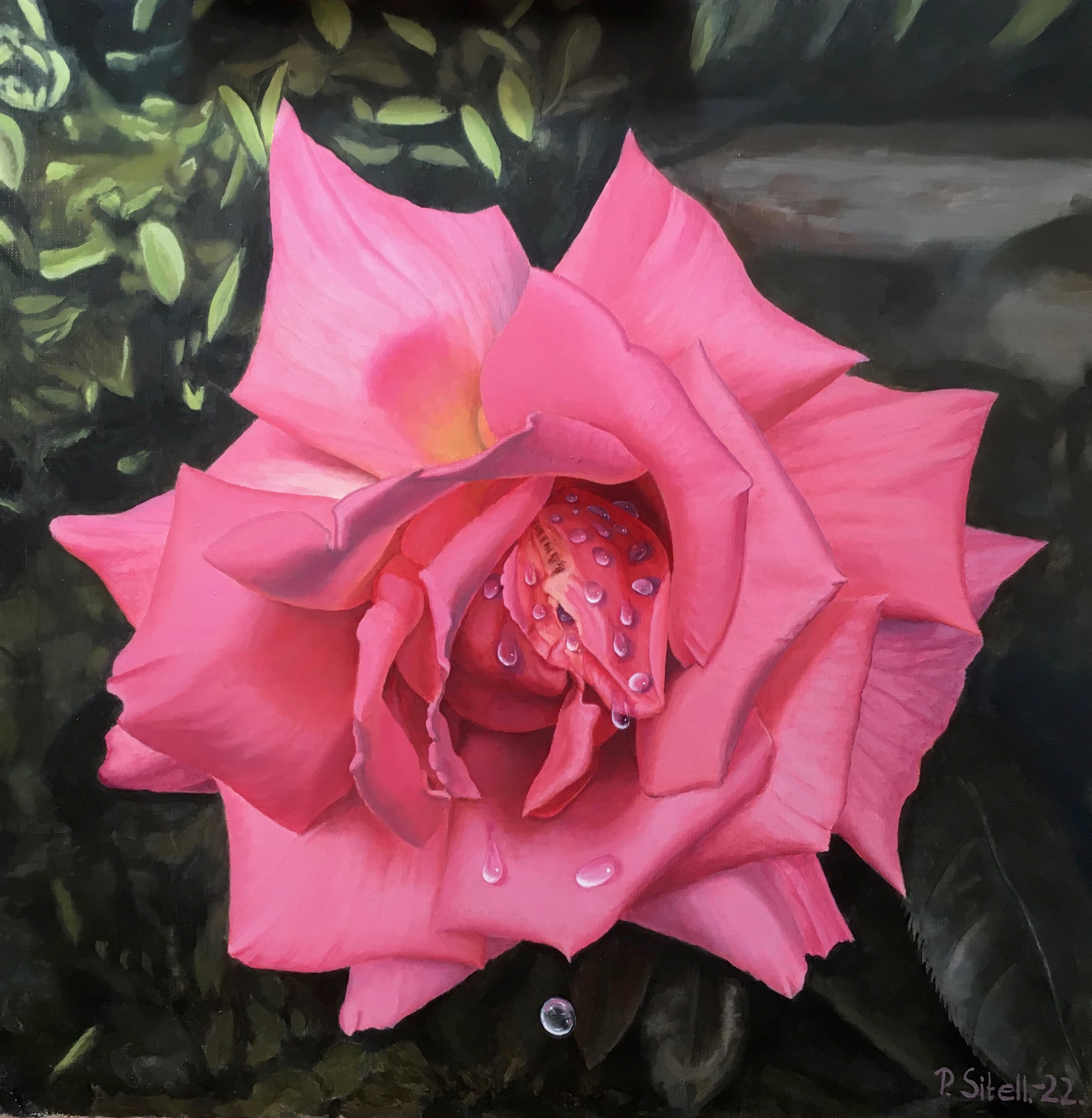 Painting - The Rose - Art and Poetry - Peter Sitell